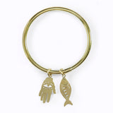 Asha Bangle with Fish & Hand Charm