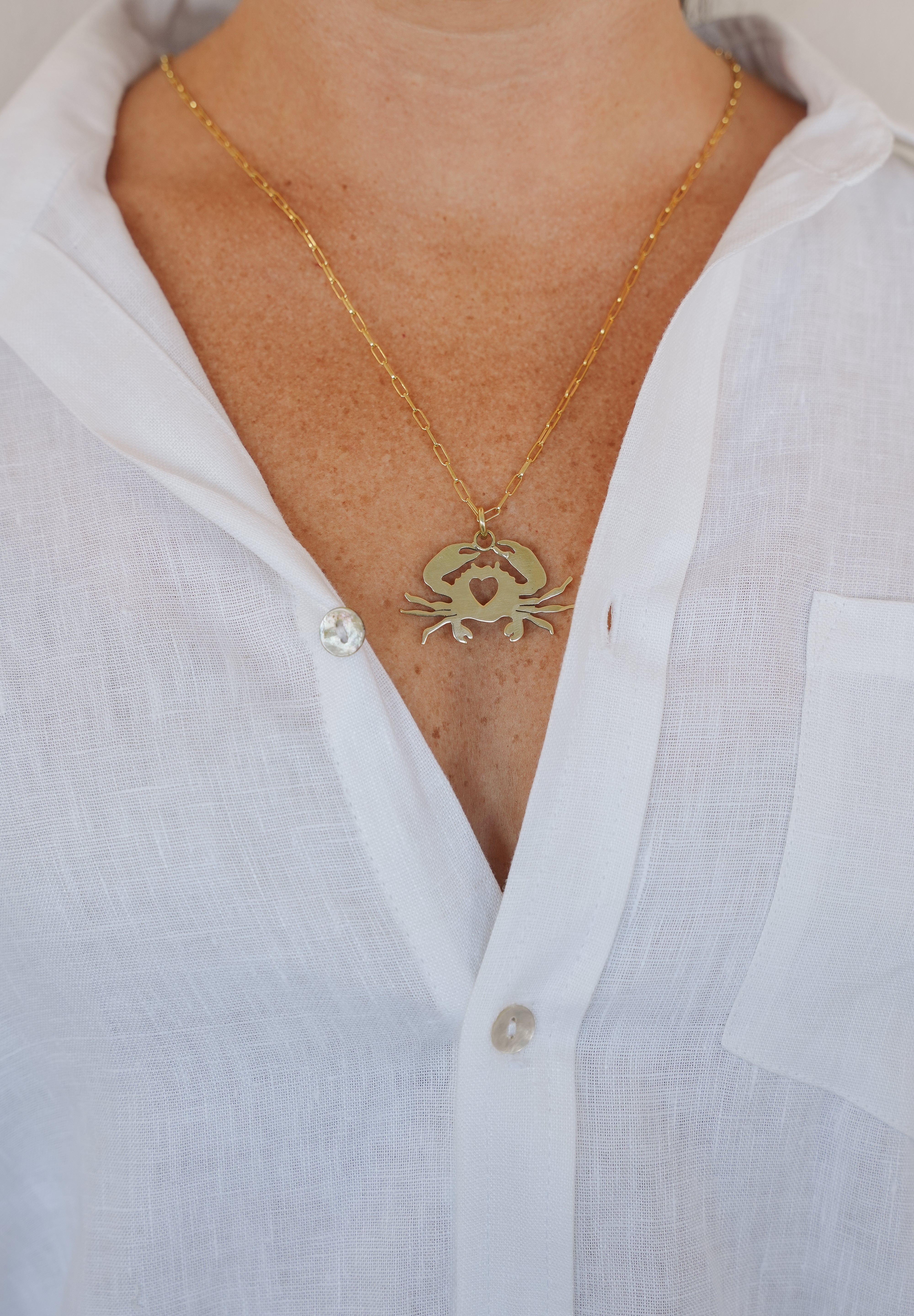 Asha Heart Crab Necklace