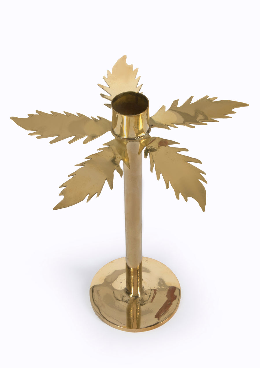 Brass Palm Candle Holder