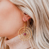 Che Shale Hoops - Pink Tourmaline