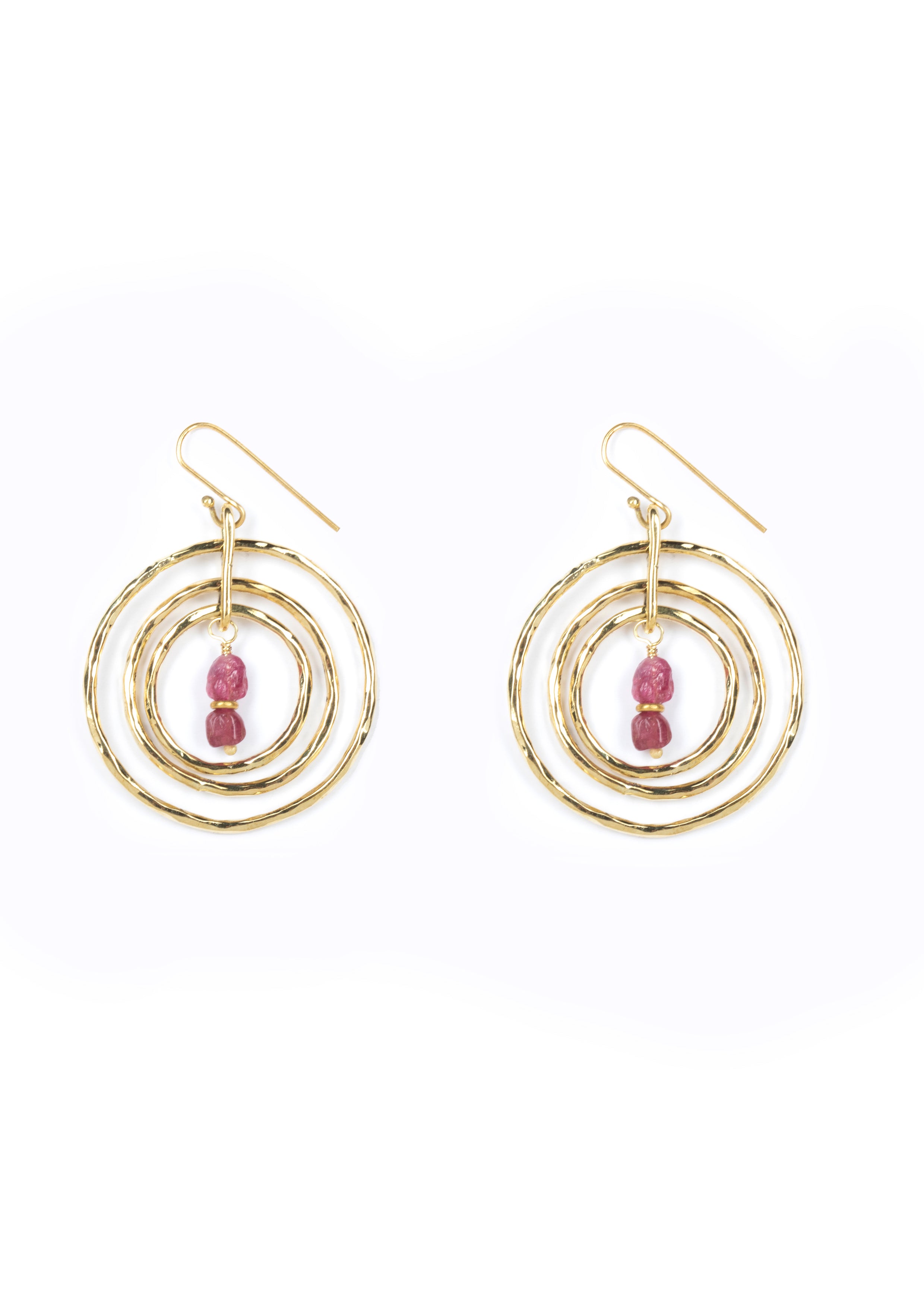 Pink Che Che Shale Hoops - Pink Tourmaline – Soul Design Jewellery