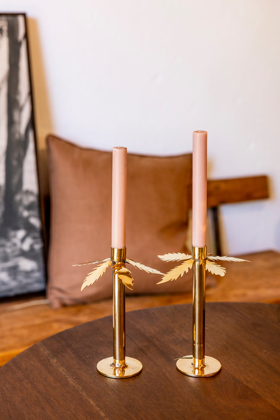 Brass Palm Candle Holder