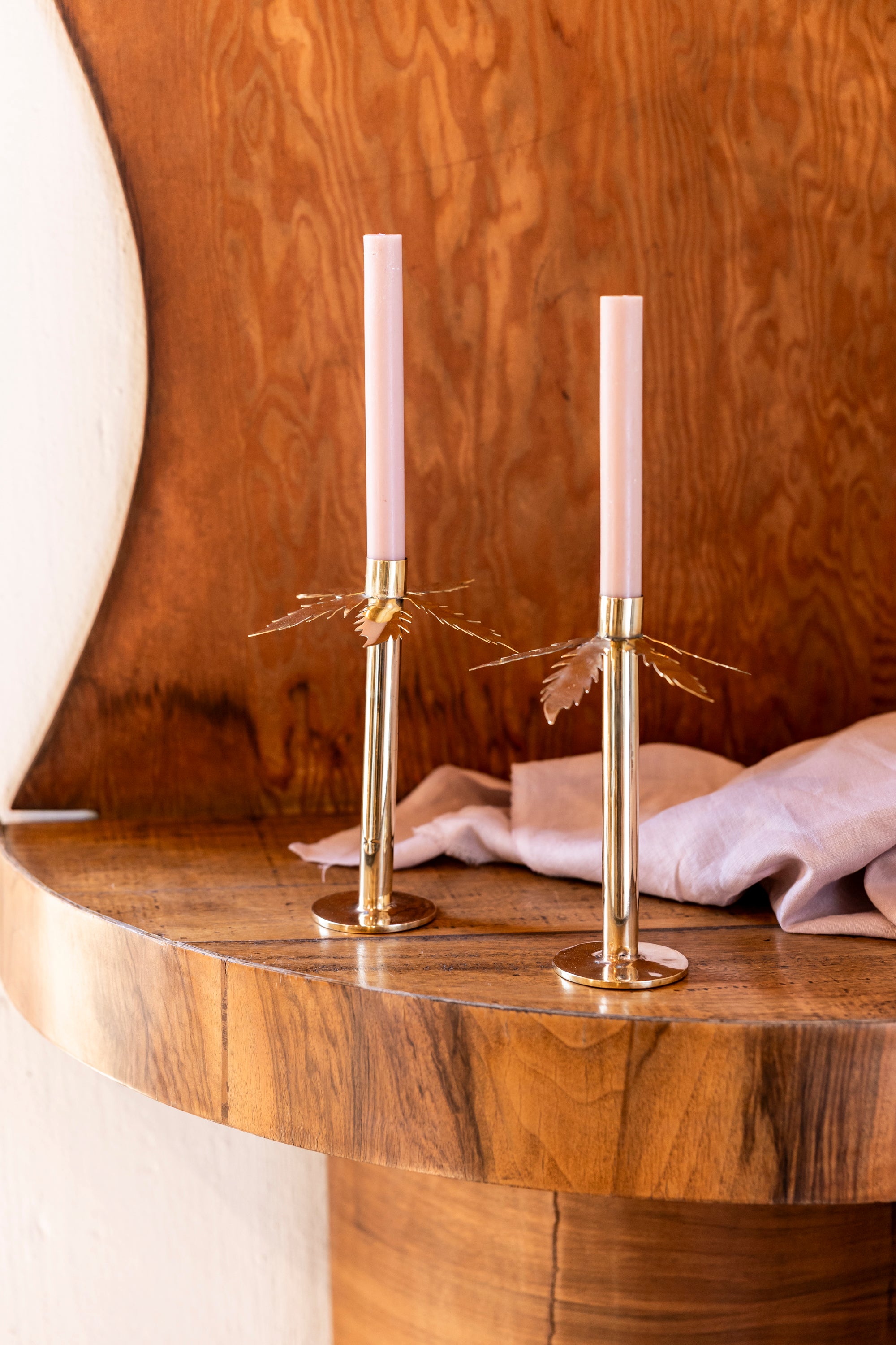 Brass Palm Candle Holder