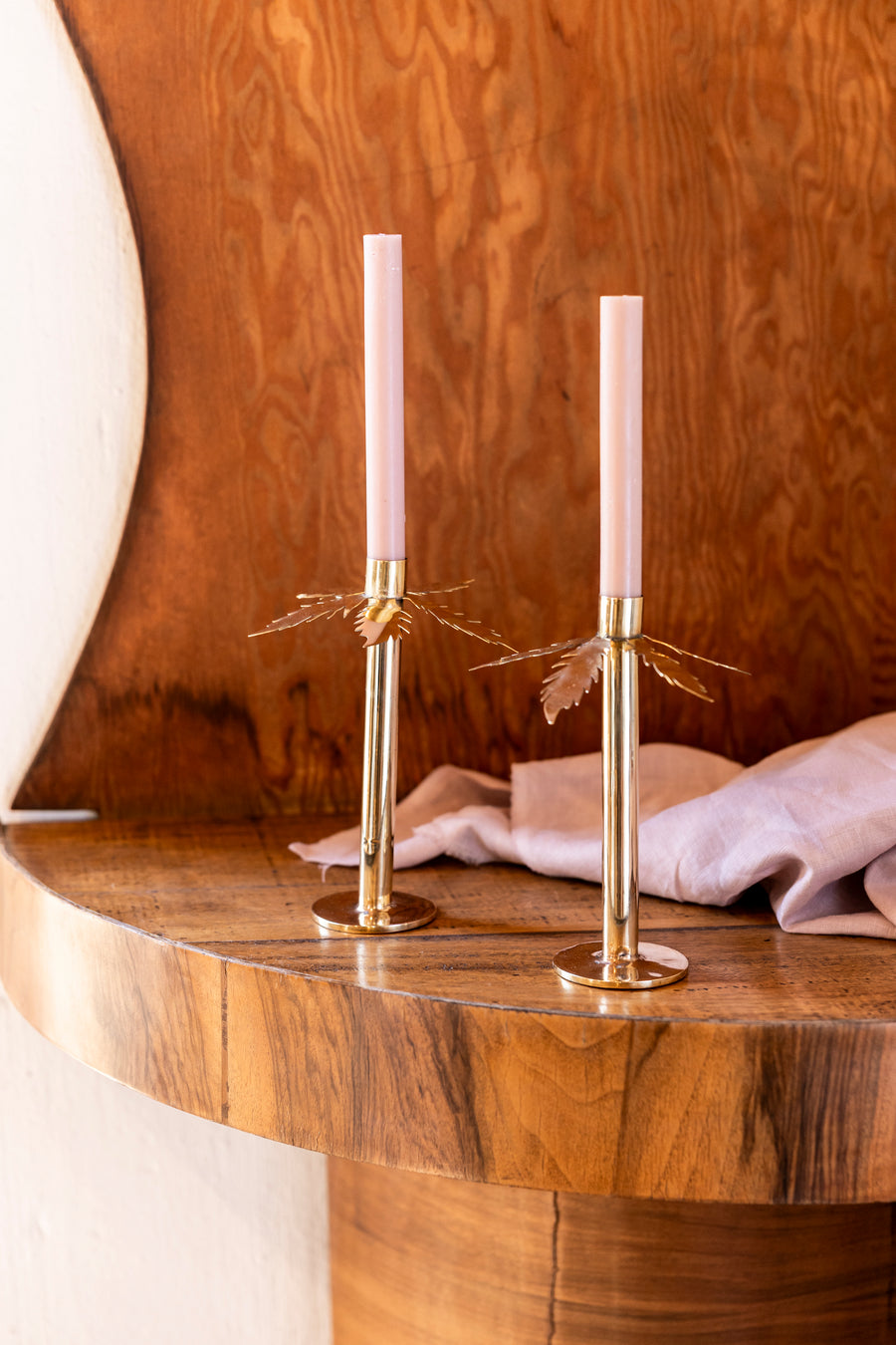 Brass Palm Candle Holder