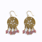 Sand Dollar Earrings - Pink Tourmaline