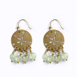 Sand Dollar Earrings - Prehnite