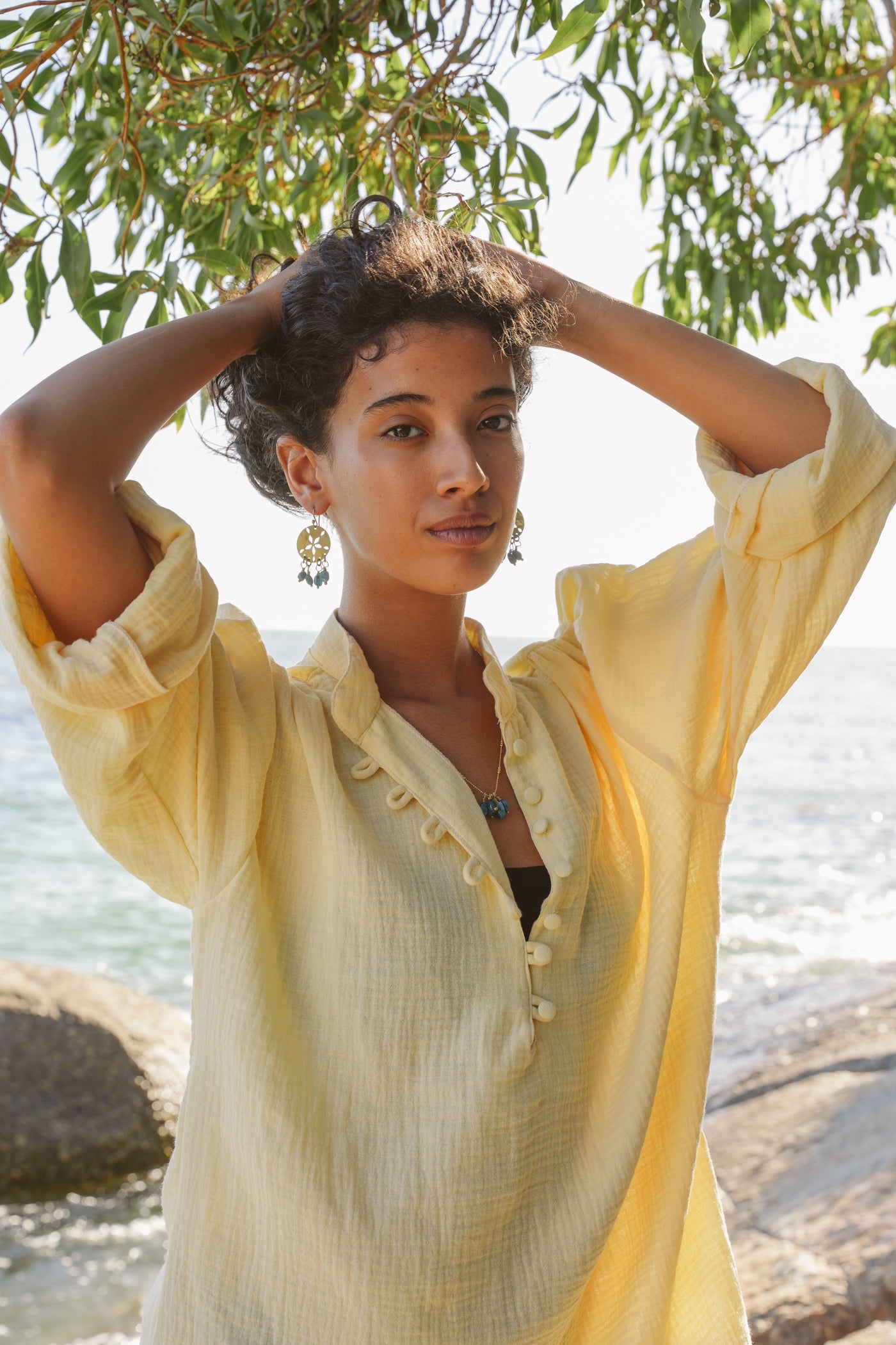 Sand Dollar Earrings - Apatite