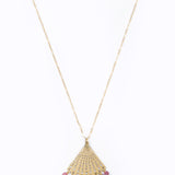 Shell Necklace Pink Tourmaline