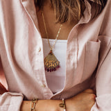 Shell Necklace Pink Tourmaline