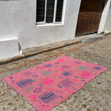 MOR - EMBROIDERED KILIM - MED RUG. (12)