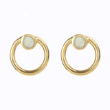 Full Circle Earrings with White Cowbone