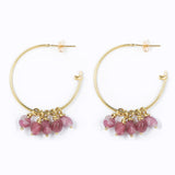 Island Hoops - Pink Tourmaline
