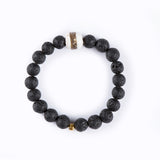 Unisex Lava Bead Bracelet with African Trade Bead