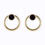 Full Circle Earrings with Black Cowhorn